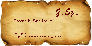 Govrik Szilvia névjegykártya